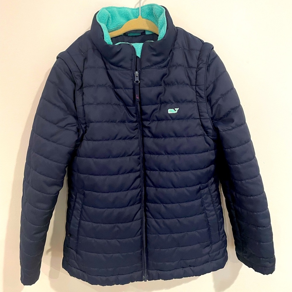 Vineyard Vines winter coat.  Fleece lined.  Youth size 5-6